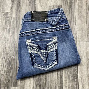 VIGOSS The Brooklyn Low Rise Stretch Blue Denim Capri Jeans Women's Size 5